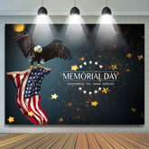 Lofaris Memorial Day American Flag and Bald Eagle Stars Backdrop
